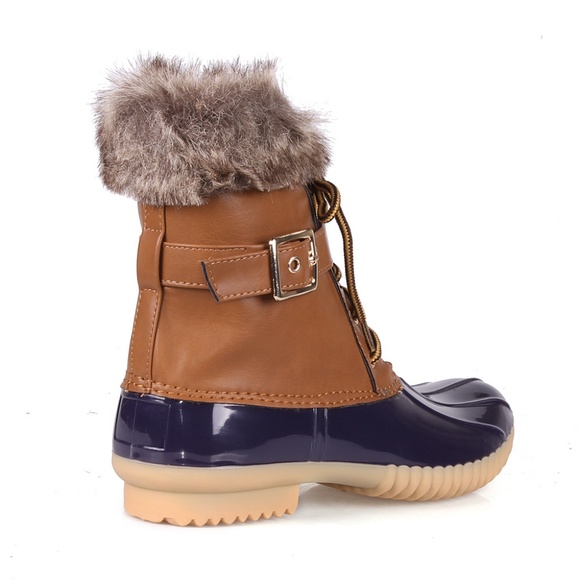 Duck-01 Faux Shearling Lace Up Women's Duck Boots - Picture 3 of 4